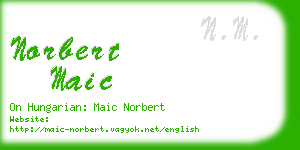 norbert maic business card